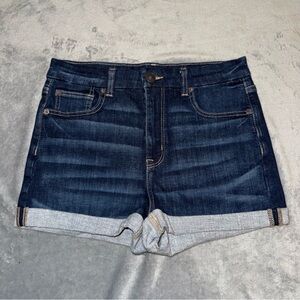 American Eagle Curvy Hi-Rise Shortie Denim Jean Shorts Women’s Size 8